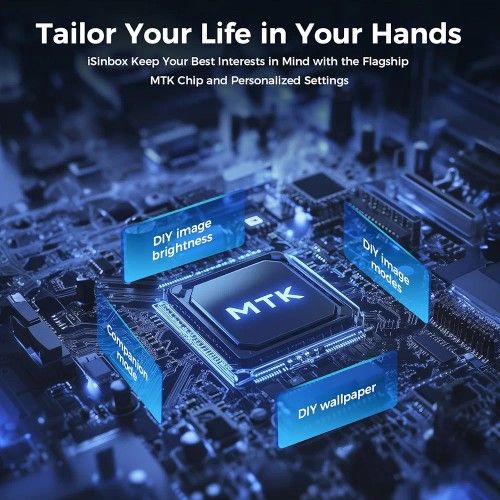 Auto Focus/4K Support] Projector with WiFi 6 and Bluetooth 5.2, 850ANSI Native 1080P Outdoor Movie Projector, Vertical Keystone Smart Projector 50% Zo