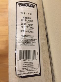 Saturn SC series Dorman right power window regulator, NIB.