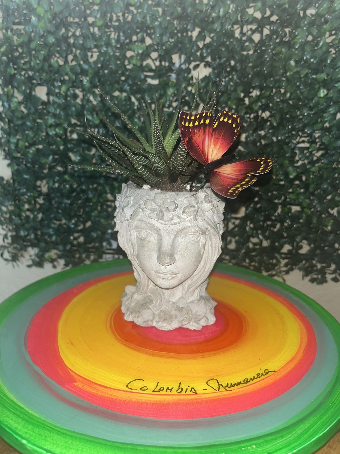 Lady Face Planter With Butterfly Decor ๐ฆ๐ซถ๐ผ Mothers Day Arrangement