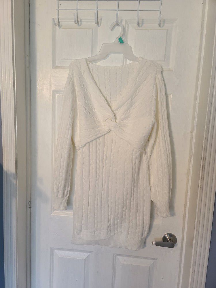 White Sweater Dress Size Large
