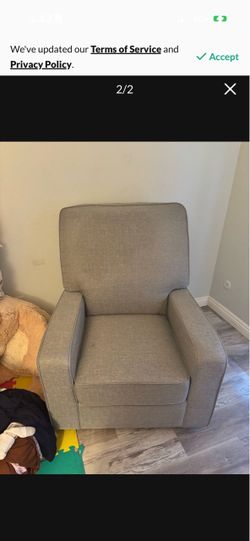 Gray Upholstered Accent Armchair Glider