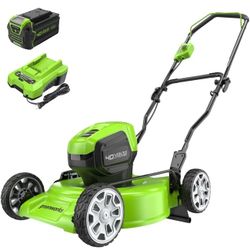 Greenworks 40V 19" Brushless (Push) Cordless Lawn Mower,  NO BATTERY