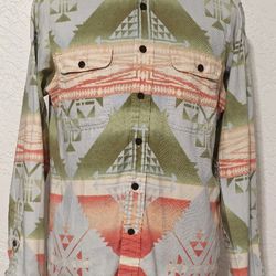 Vintage Polo Ralph Lauren Aztec Shirt Navajo Jacquard Lebowski Mens Medium 90s 