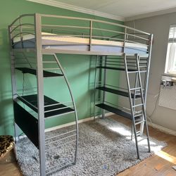 Loft Bed With Desk And Shelves (Twin)