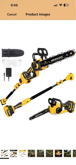 2-in-1 Brushless Cordless Pole Chainsaw 10"