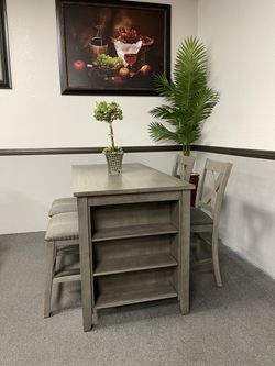5PC Gray Dining Table Set