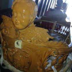 Vintage Victorian Hand Carved Baby Cradle