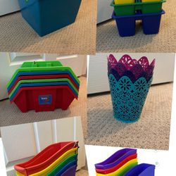 Assorted Rainbow Colored Storage Container Bins