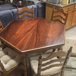 Solid Wood Dining Table with Extension Option