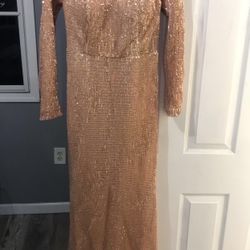 Rose-gold Sequin Dress 