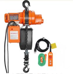 VEVOR Electric Chain Hoist, 2200 Lbs Load Capacity, 10 Ft Lifting Height, 120V Single Phase Overhead Crane With Chain, 10 Ft Wired Remote Control For 