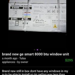 New Smart GE 8000 Btu Window Ac Unit