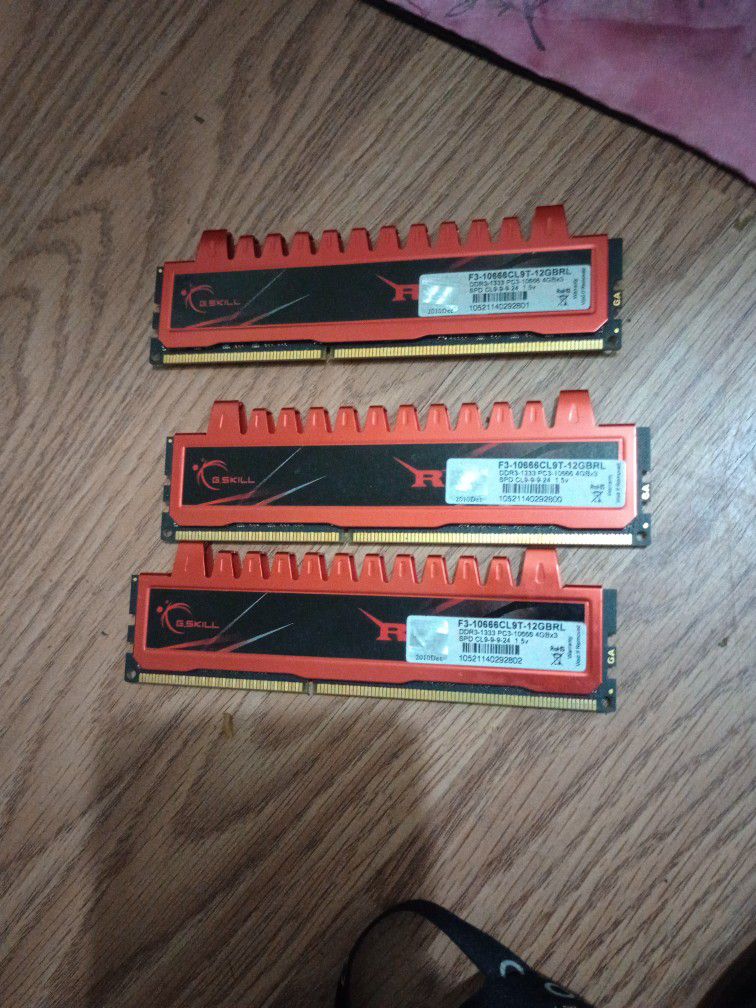 3 Sticks Of 12GB OF RAM