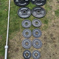 Steel Weight Plates And Olympic Bar