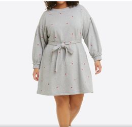 Draper Dames Bobbie Sweatshirt Dress In Printed Hearts