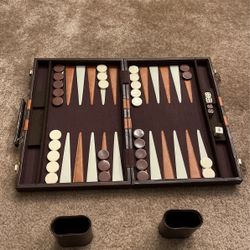 Vintage Backgammon Game Set Travel Carry Case,