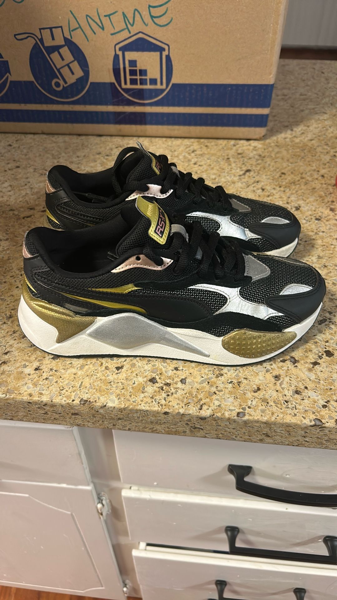 Puma RS-X3 Rose Gold, Gold, Metallic Sz 7.5 Womens 