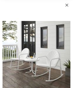 Crosley Furniture Outdoor Rocking Chairs +table