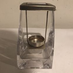spring candle holder glass with silver insert