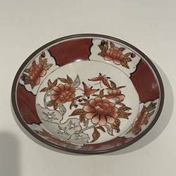Brass-encased Porcelain Bowl 