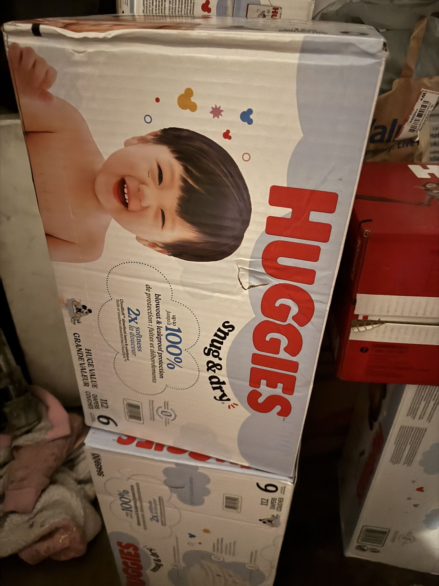 Huggies Diapers 3 Boxes Size 6