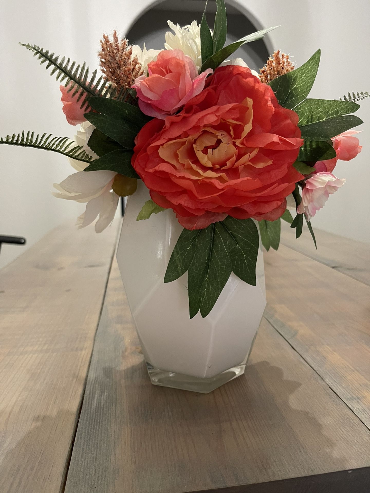 Flower Arrangement With White Vase