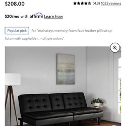 futon leather couch
