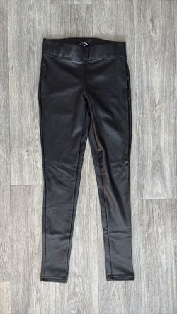 Black Faux Leather Pants — stretch fit (S)