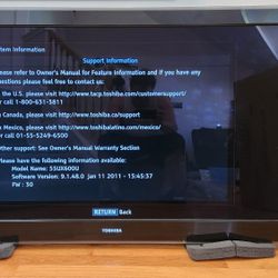 TOSHIBA 55" 1080p 120hz HDTV