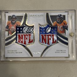 2022 Immaculate Russell Wilson/Jerry Jeudy NFL Shield 1/1 Broncos 