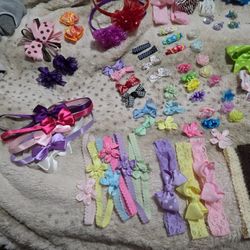 Infant Girl Headbands, Bow Clips, And Bobby Pins $10.00