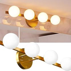 4-Light Bathroom Vanity 26" Modern Gold Over Mirror Rust Proof Baño
