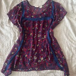 Women's Leopard Print Sheer Blouse Top