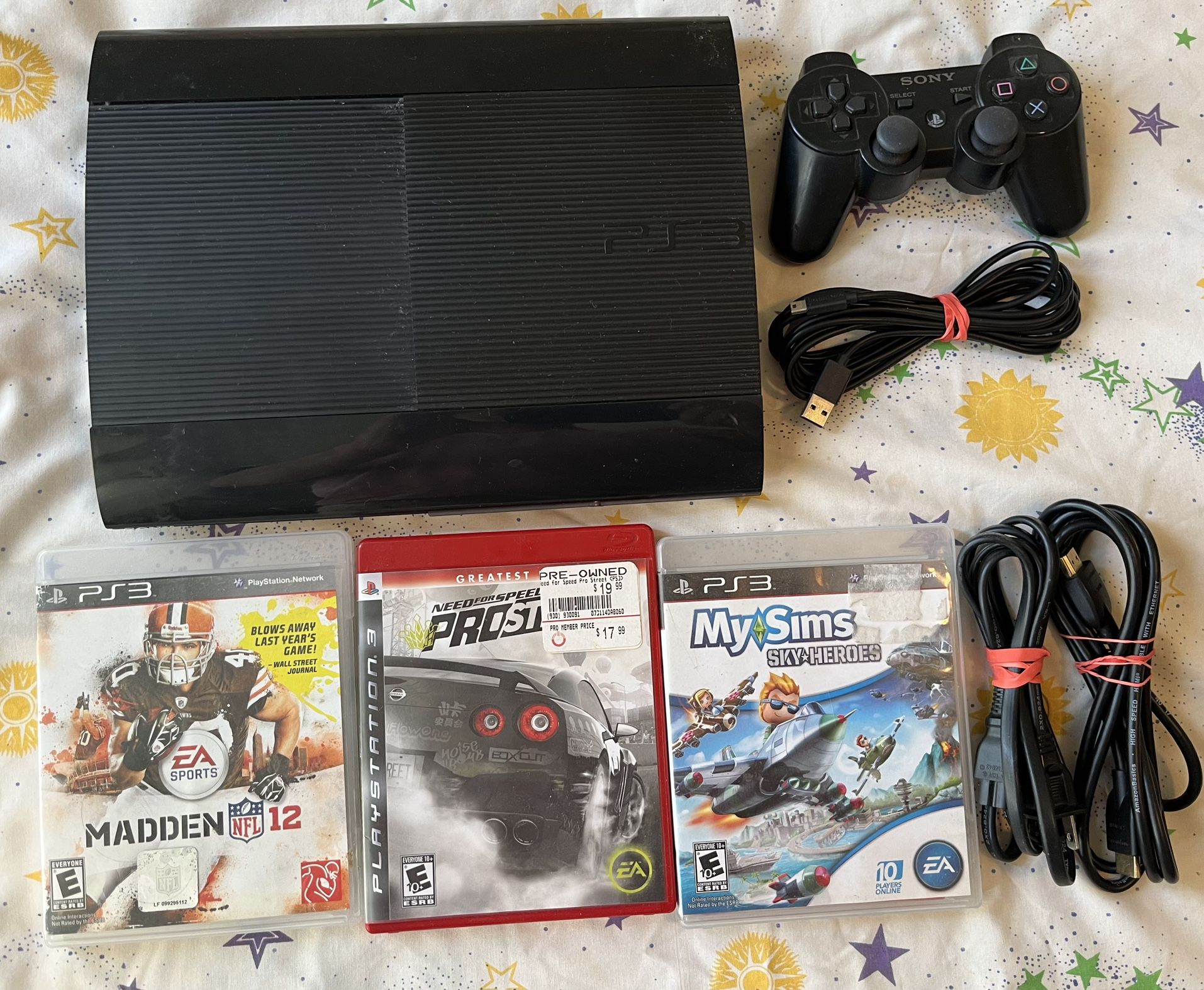 PlayStation 3 System 250gb Complete & 3 Games