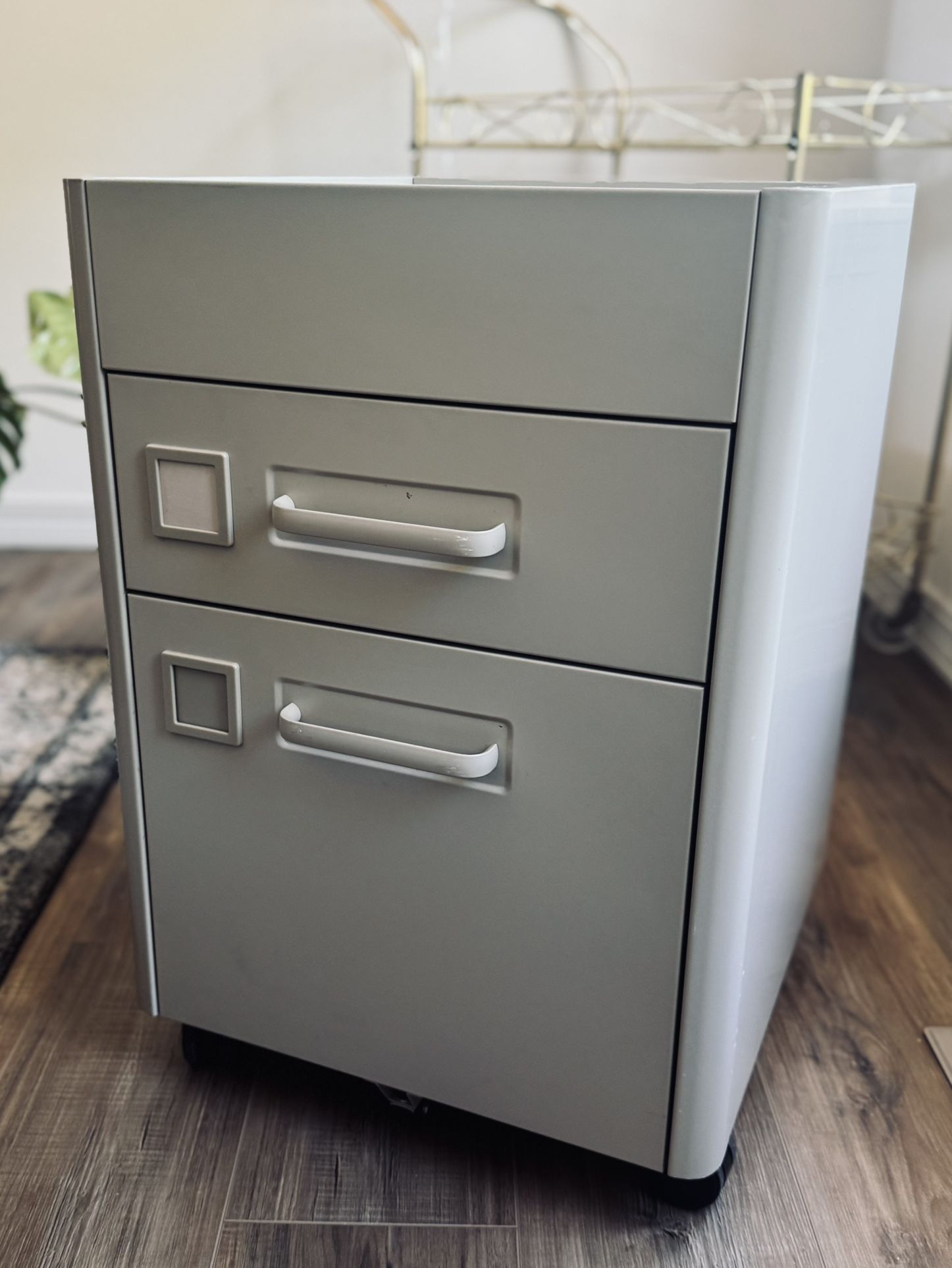 Mid Century Modern File Cabinet W/ Casters
