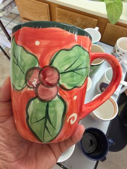 Hand-Painted Ceramic Floral Coffee Mug