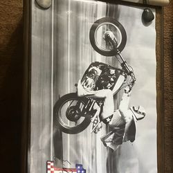 36” X 24” Evil Knievel Signed Harley-Davidson Stunt Poster