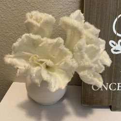 Bouquet Of 4 White Faux Flowers