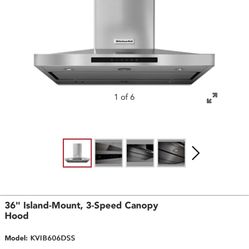 Brand New 36” Kitchen aid Range hood
