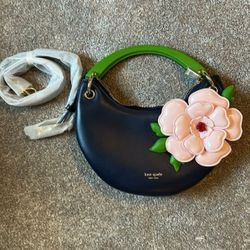 Kate Spade Floral Appliqué Crescent Bag – NWT