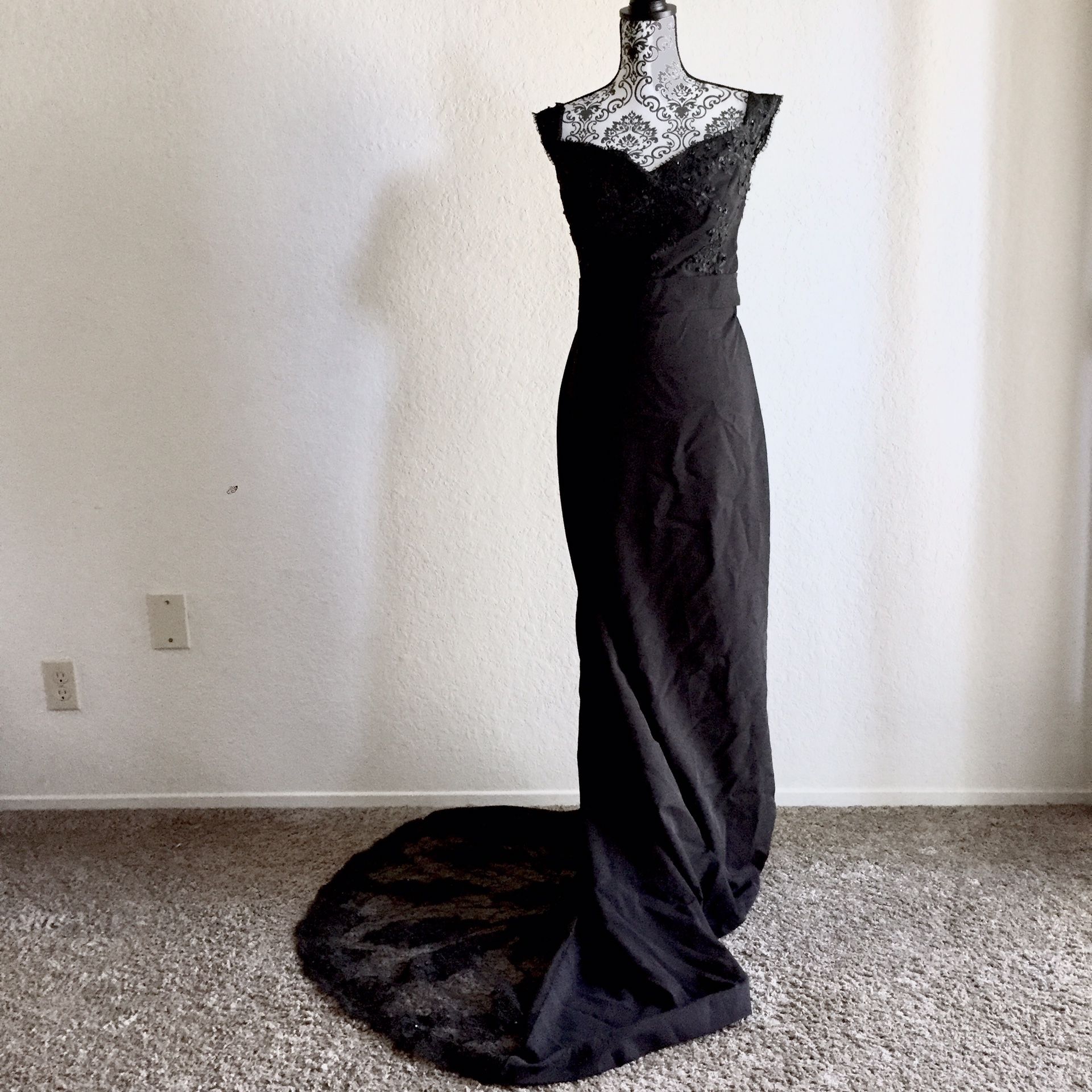 Elegant black wedding dress