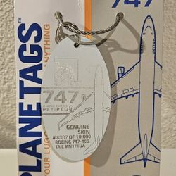 Planetag United Airlines Boeing 747-400 Retired Airframe Keychain 