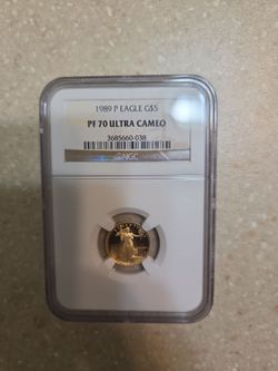 1989 1/10 oz Proof American Gold Eagle.  Graded