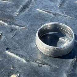 Lashbrook Meteorite And Damascus Steel Wedding Ring Size 10 3/4