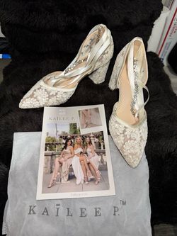 Kailee P. Amaryllis Crystal Bridal Lace heels