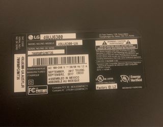 Used LG TV Model 49UJ6300