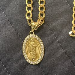 14k san judas pendant 