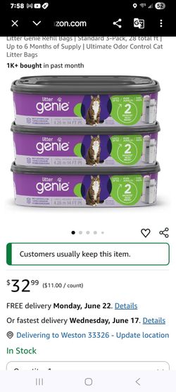 Litter Genie cat litter disposal refill cartridges $30