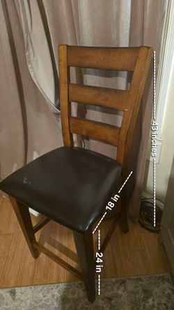 Set of 3 Counter Height Wood Chairs