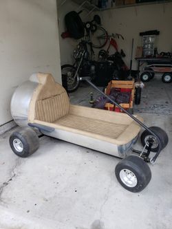 Custom Pull Wagon/Kart - Chrome - Leather - Slicks